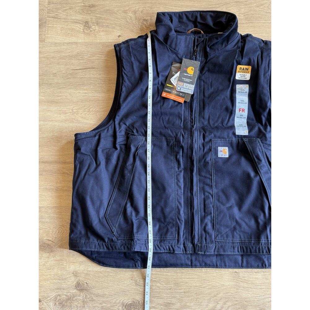 Carhartt Men's 103387 Flame-Resistant Cat 3 Quick Duck Vest Navy Blue 4XL - Picture 7 of 9